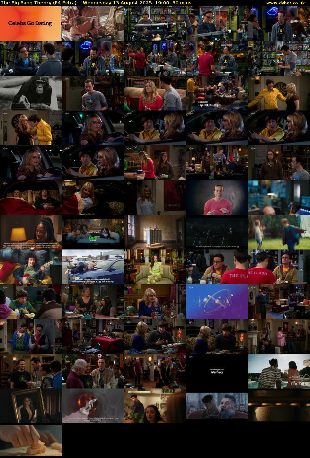 The Big Bang Theory (E4 Extra) Wednesday 13 August 2025 19:00 - 19:30