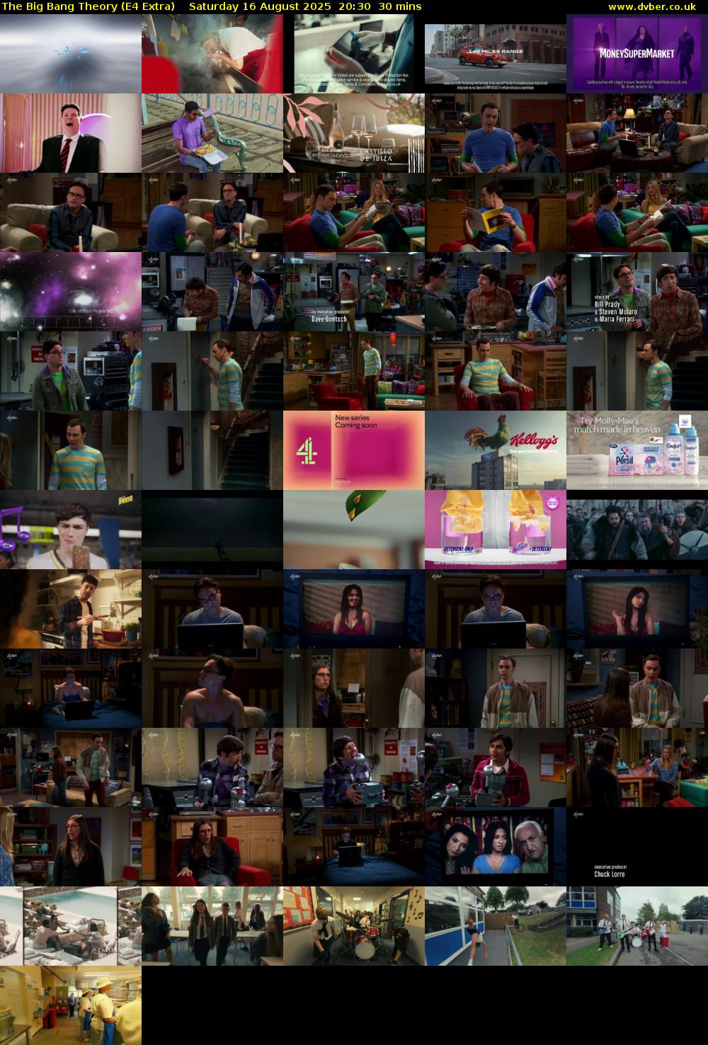 The Big Bang Theory (E4 Extra) Saturday 16 August 2025 20:30 - 21:00