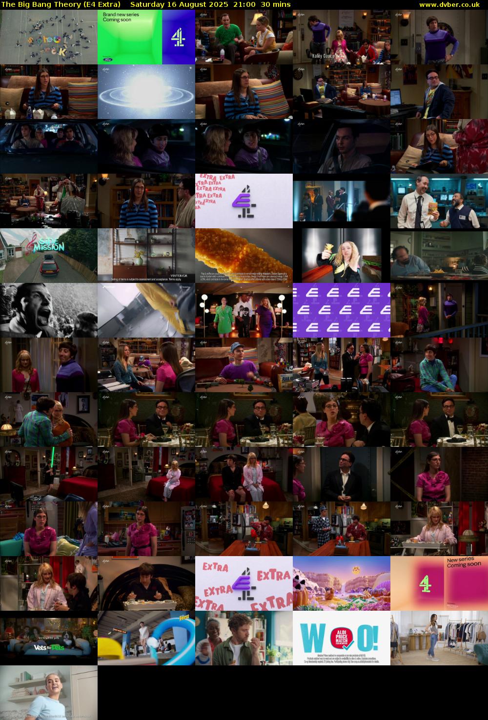 The Big Bang Theory (E4 Extra) Saturday 16 August 2025 21:00 - 21:30