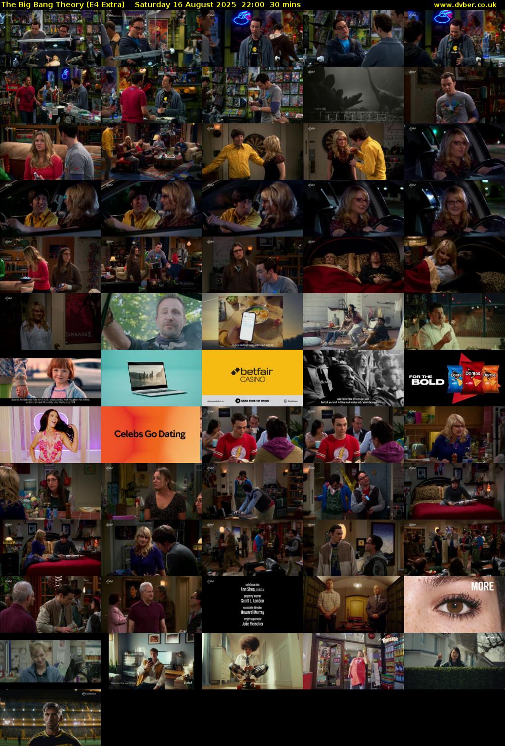 The Big Bang Theory (E4 Extra) Saturday 16 August 2025 22:00 - 22:30