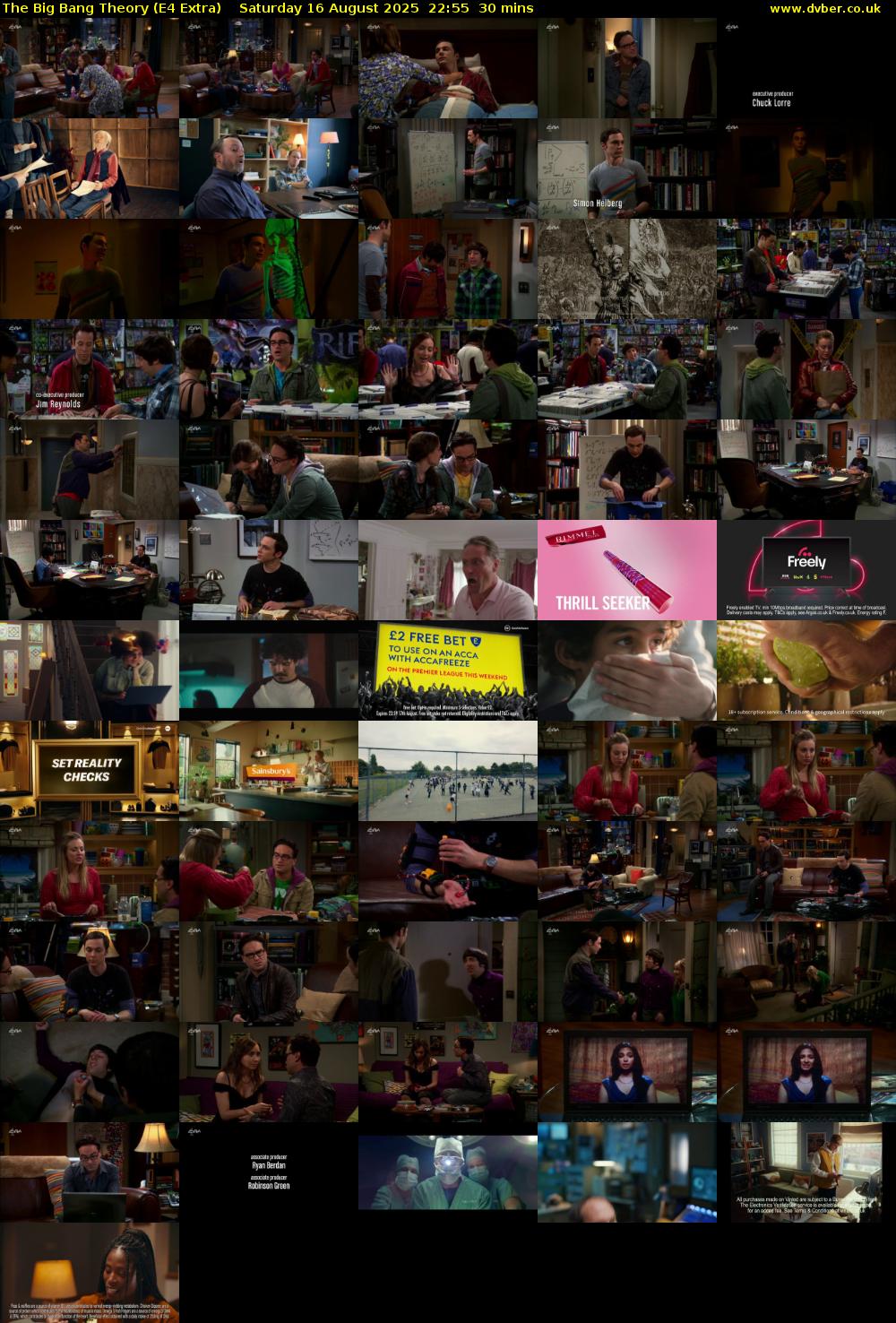 The Big Bang Theory (E4 Extra) Saturday 16 August 2025 22:55 - 23:25