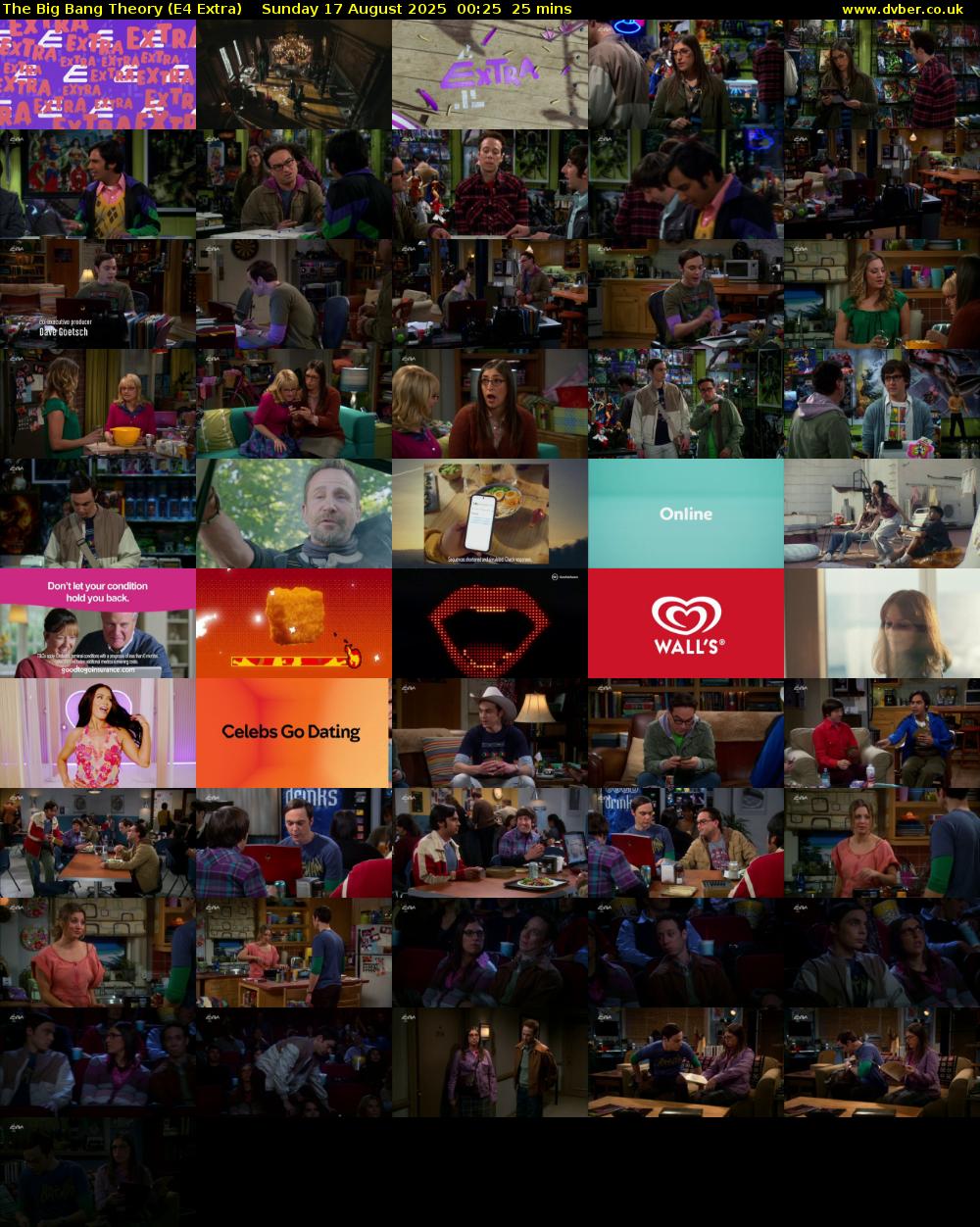 The Big Bang Theory (E4 Extra) Sunday 17 August 2025 00:25 - 00:50