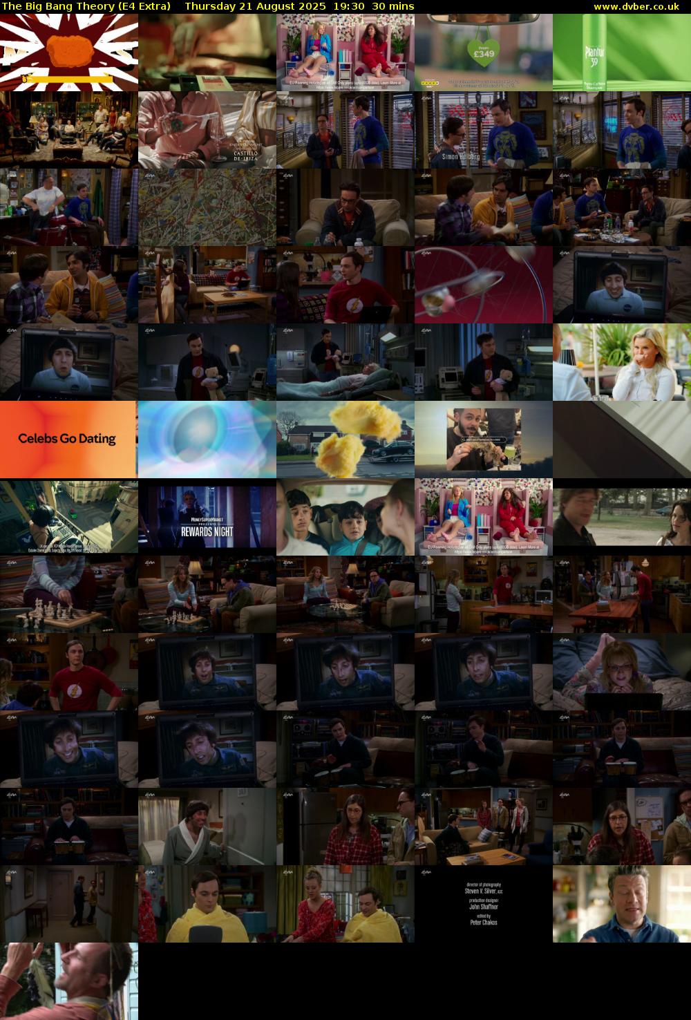 The Big Bang Theory (E4 Extra) Thursday 21 August 2025 19:30 - 20:00