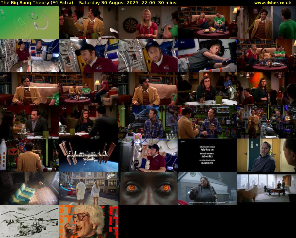The Big Bang Theory (E4 Extra) Saturday 30 August 2025 22:00 - 22:30