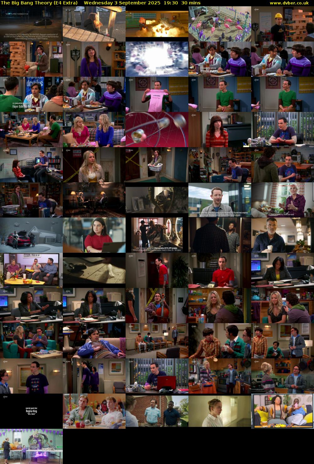 The Big Bang Theory (E4 Extra) Wednesday 3 September 2025 19:30 - 20:00