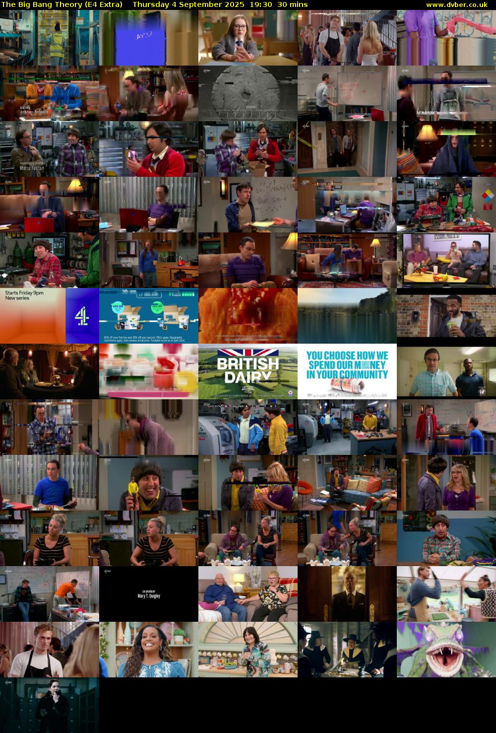 The Big Bang Theory (E4 Extra) Thursday 4 September 2025 19:30 - 20:00