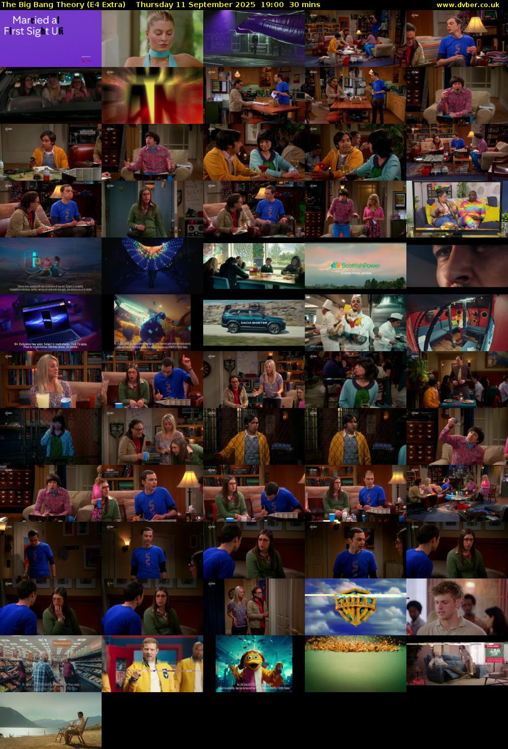 The Big Bang Theory (E4 Extra) Thursday 11 September 2025 19:00 - 19:30