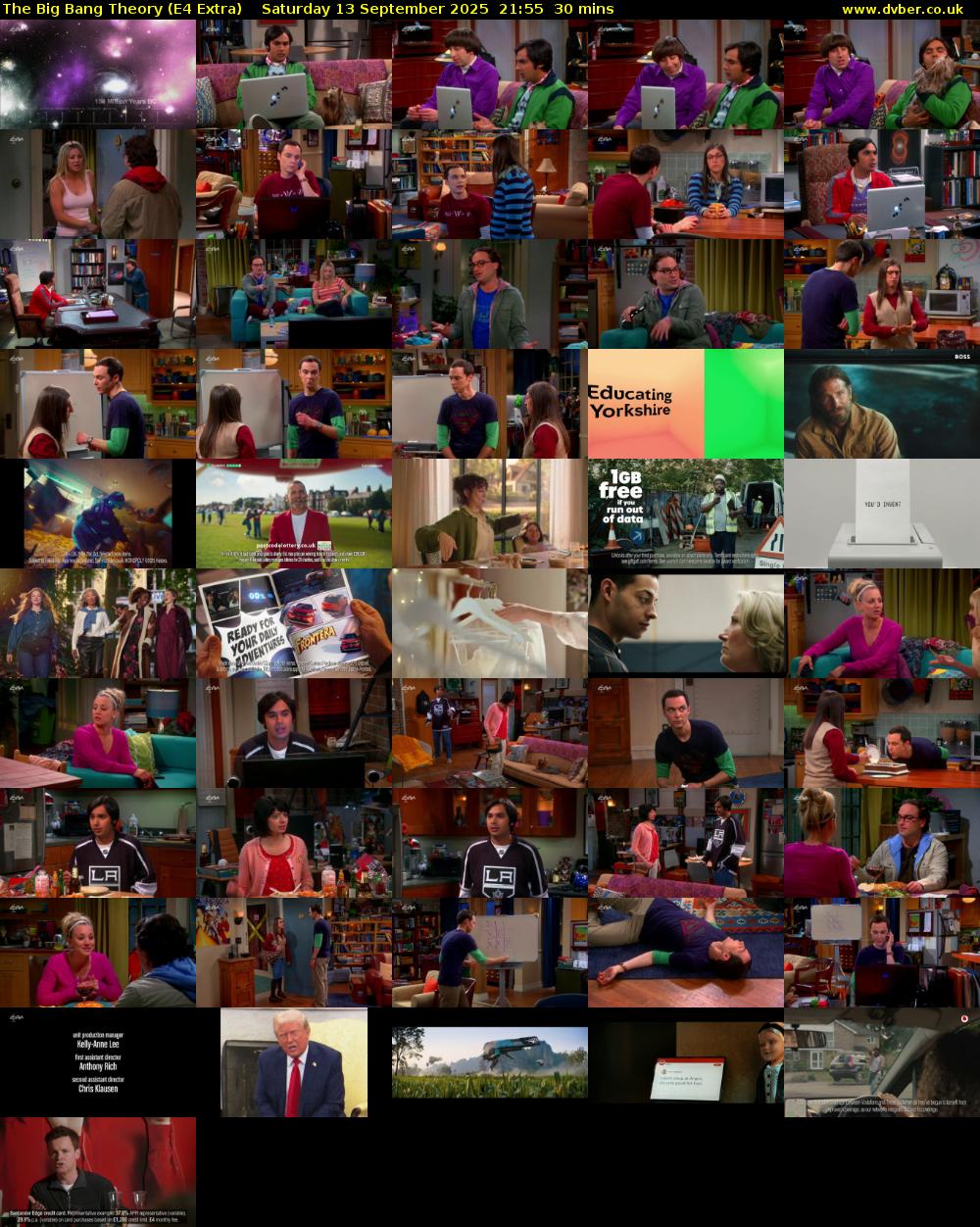 The Big Bang Theory (E4 Extra) Saturday 13 September 2025 21:55 - 22:25