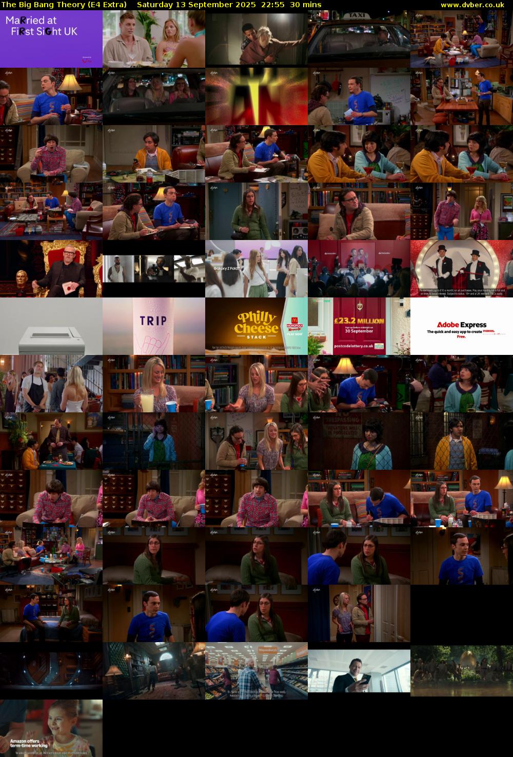 The Big Bang Theory (E4 Extra) Saturday 13 September 2025 22:55 - 23:25