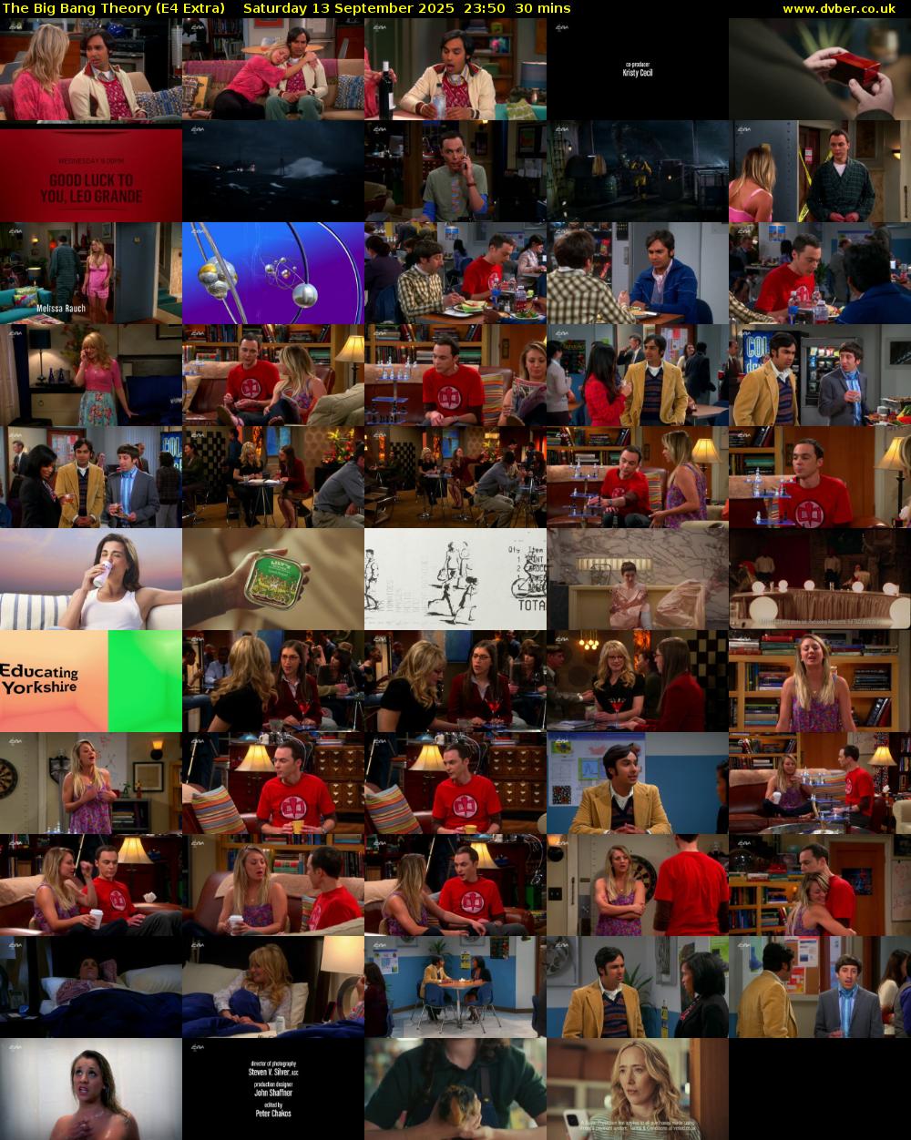 The Big Bang Theory (E4 Extra) Saturday 13 September 2025 23:50 - 00:20