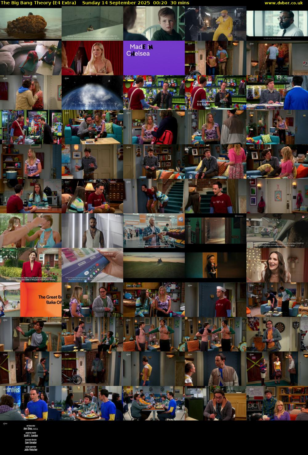 The Big Bang Theory (E4 Extra) Sunday 14 September 2025 00:20 - 00:50