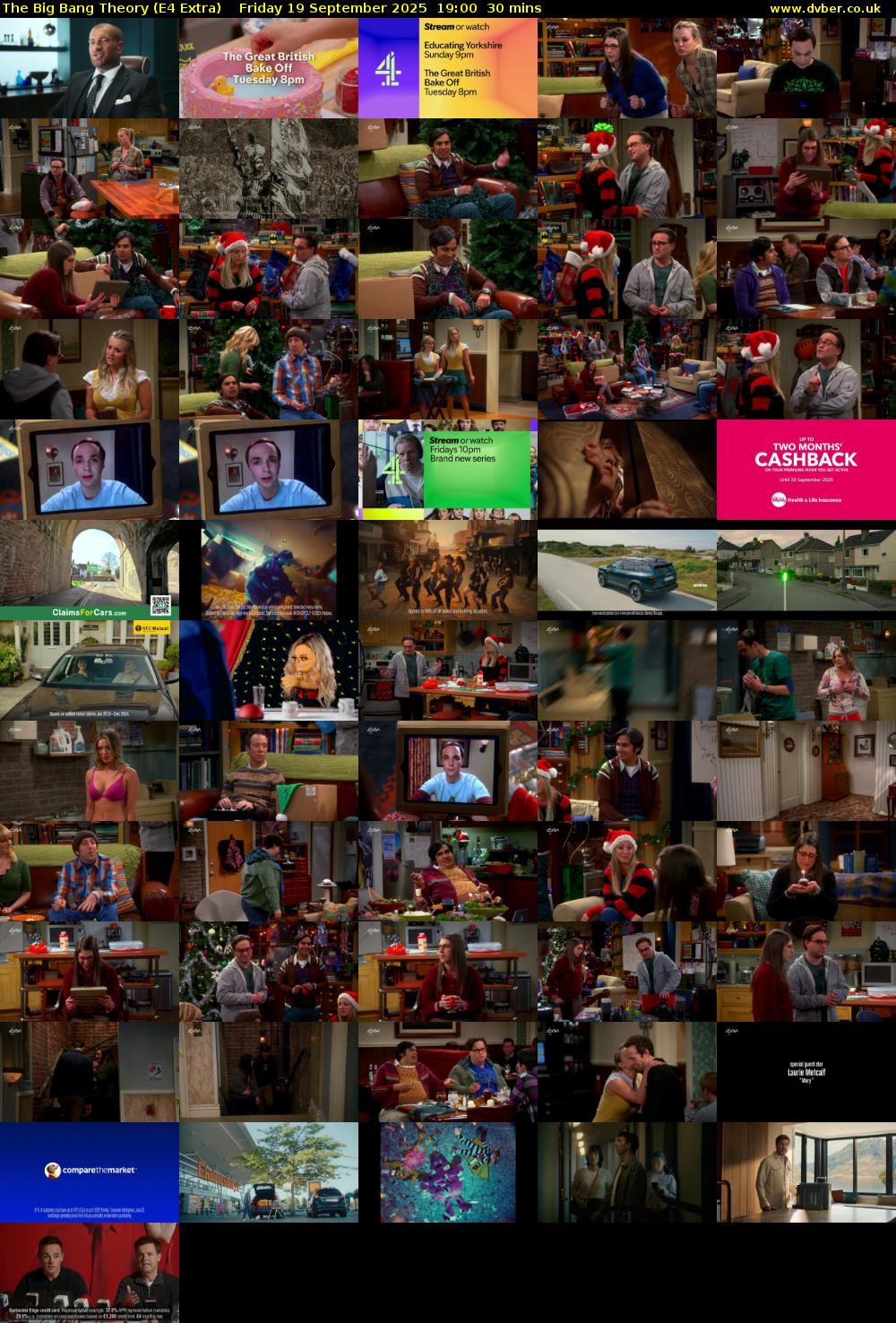 The Big Bang Theory (E4 Extra) Friday 19 September 2025 19:00 - 19:30