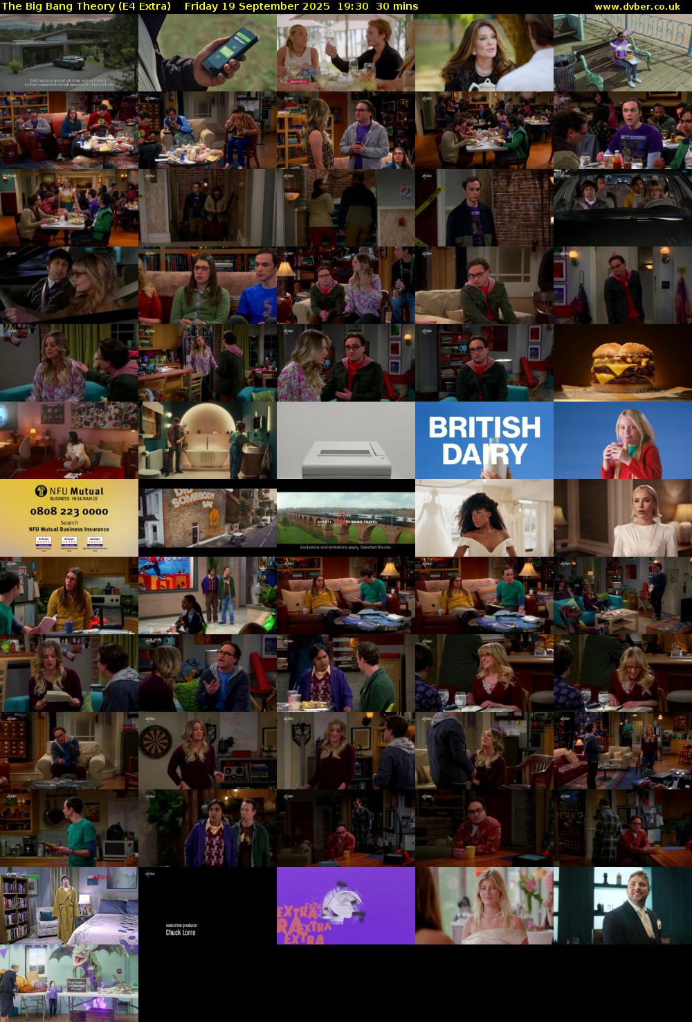 The Big Bang Theory (E4 Extra) Friday 19 September 2025 19:30 - 20:00