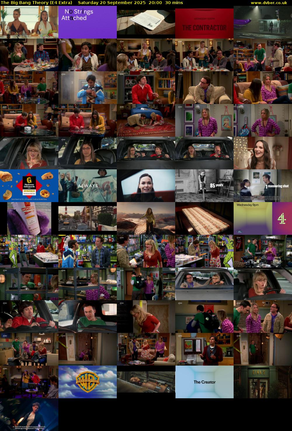 The Big Bang Theory (E4 Extra) Saturday 20 September 2025 20:00 - 20:30
