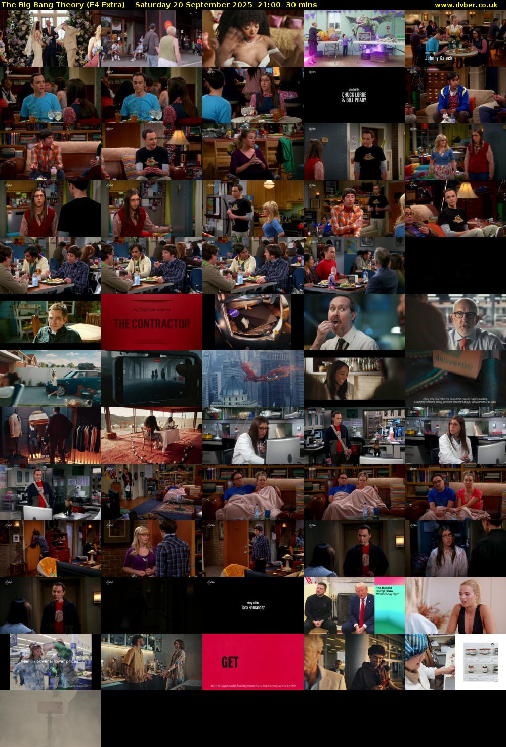 The Big Bang Theory (E4 Extra) Saturday 20 September 2025 21:00 - 21:30
