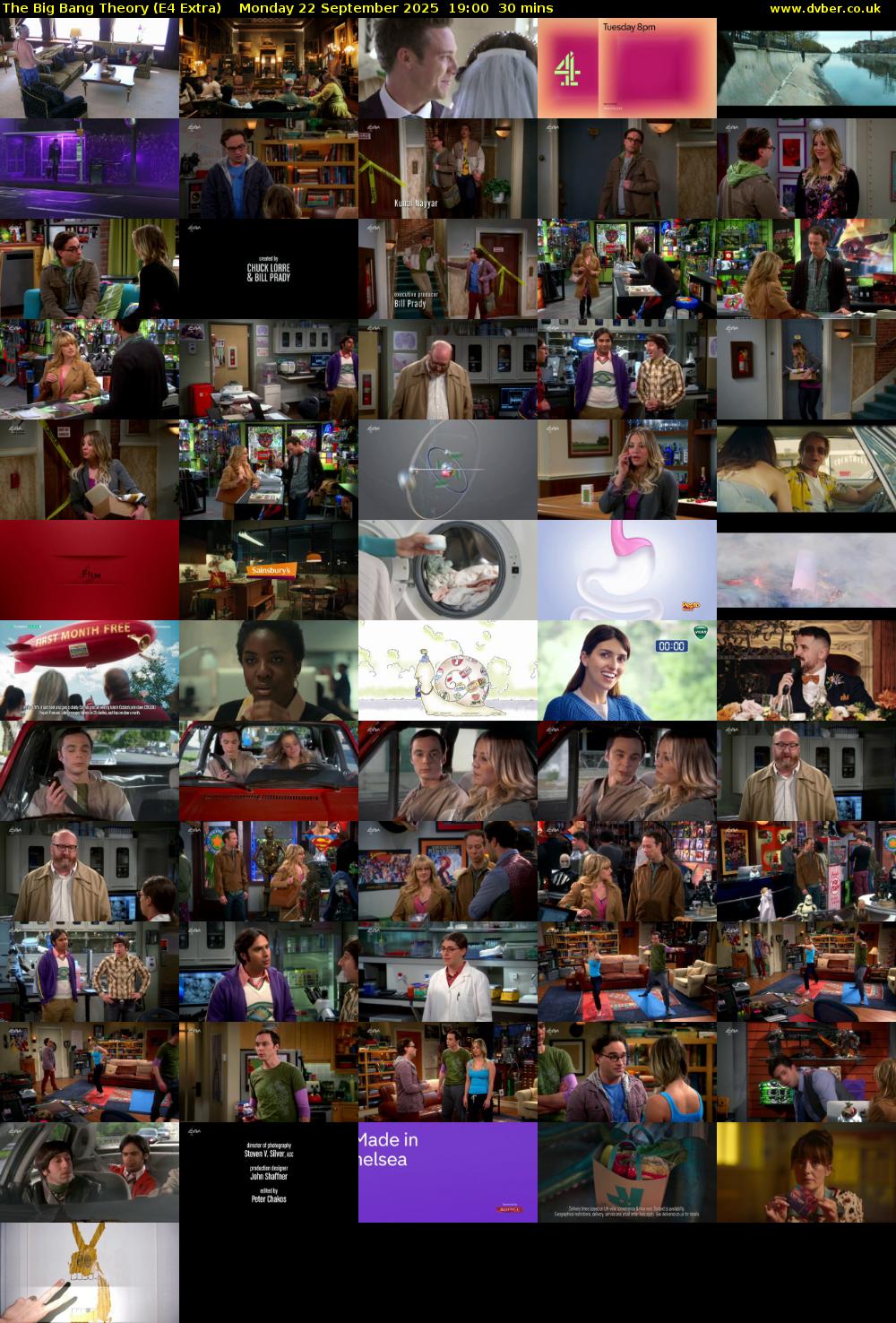 The Big Bang Theory (E4 Extra) Monday 22 September 2025 19:00 - 19:30