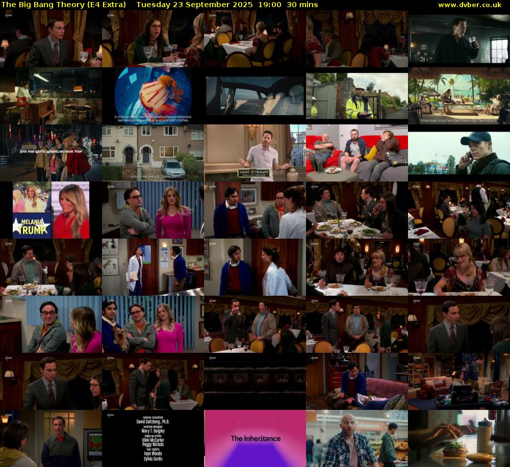 The Big Bang Theory (E4 Extra) Tuesday 23 September 2025 19:00 - 19:30
