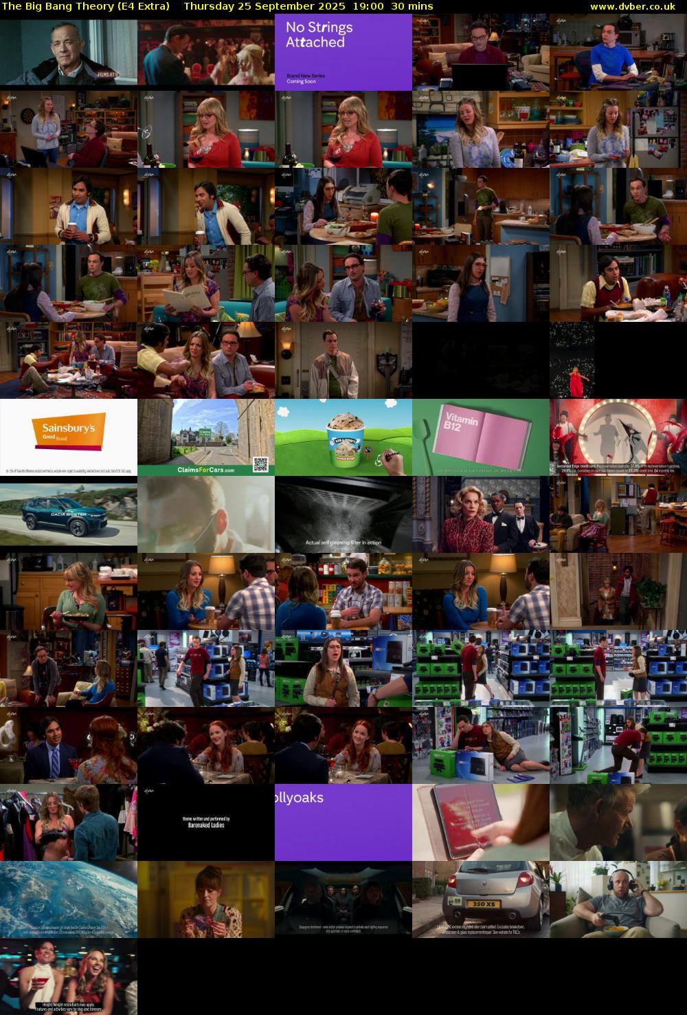 The Big Bang Theory (E4 Extra) Thursday 25 September 2025 19:00 - 19:30