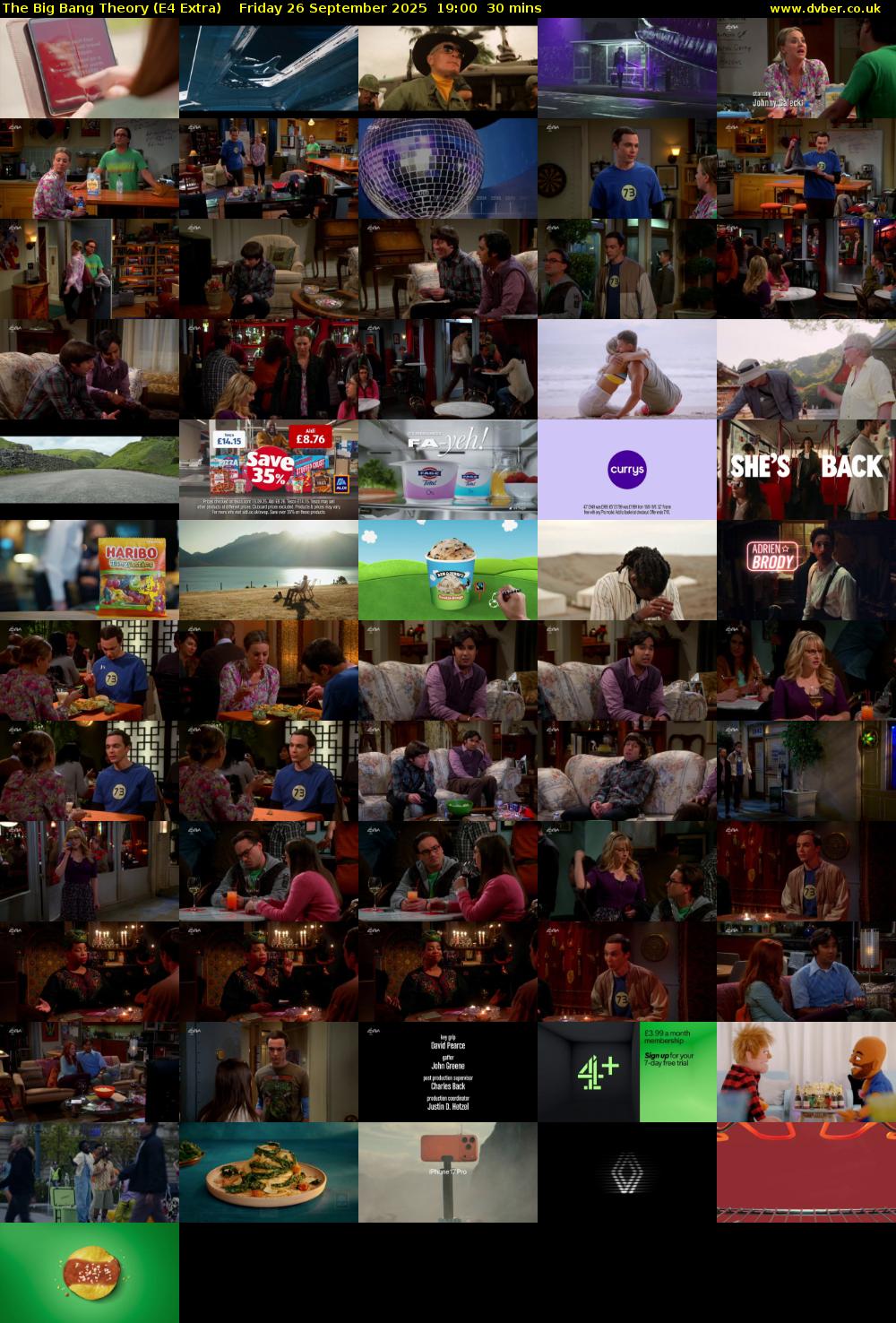 The Big Bang Theory (E4 Extra) Friday 26 September 2025 19:00 - 19:30