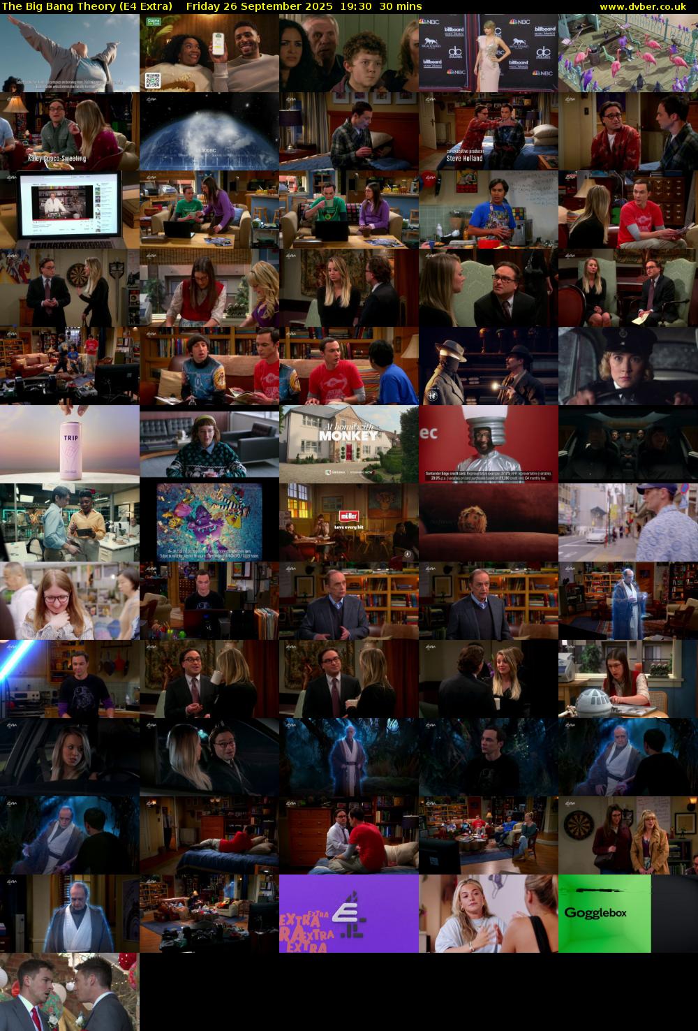 The Big Bang Theory (E4 Extra) Friday 26 September 2025 19:30 - 20:00