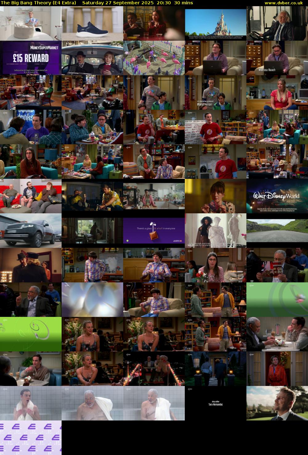 The Big Bang Theory (E4 Extra) Saturday 27 September 2025 20:30 - 21:00