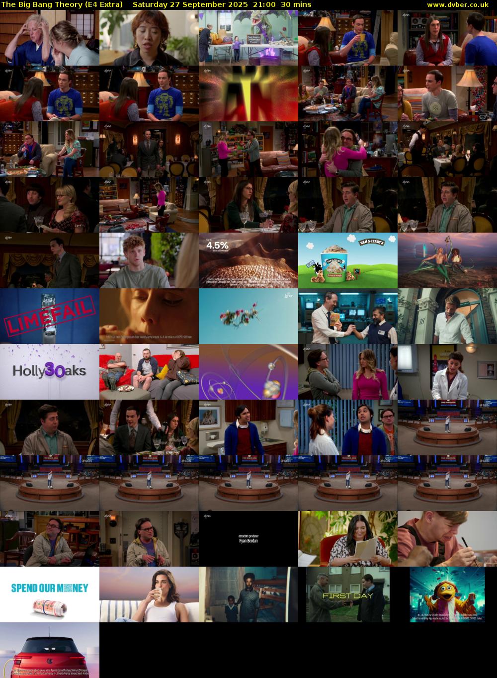 The Big Bang Theory (E4 Extra) Saturday 27 September 2025 21:00 - 21:30