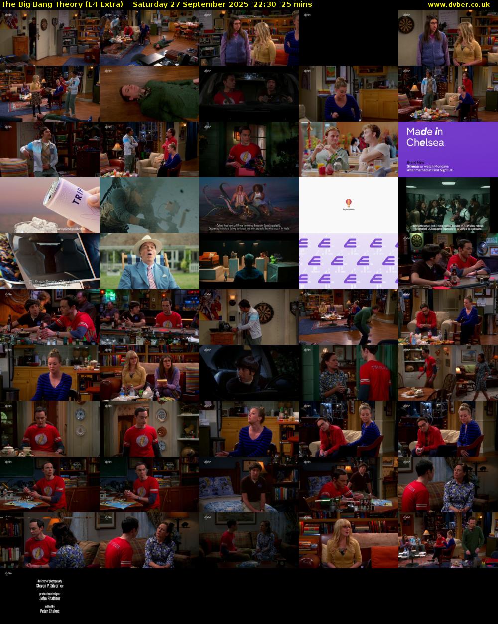 The Big Bang Theory (E4 Extra) Saturday 27 September 2025 22:30 - 22:55