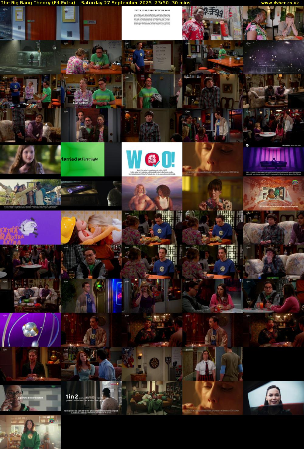 The Big Bang Theory (E4 Extra) Saturday 27 September 2025 23:50 - 00:20