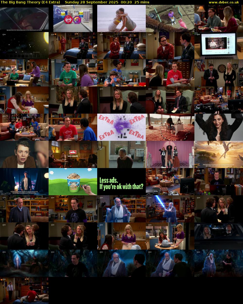 The Big Bang Theory (E4 Extra) Sunday 28 September 2025 00:20 - 00:45