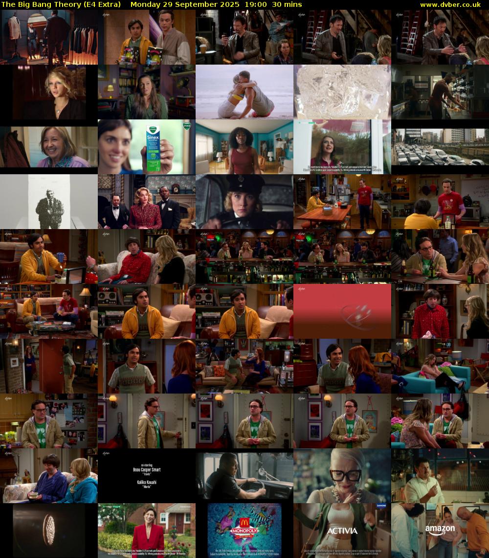 The Big Bang Theory (E4 Extra) Monday 29 September 2025 19:00 - 19:30