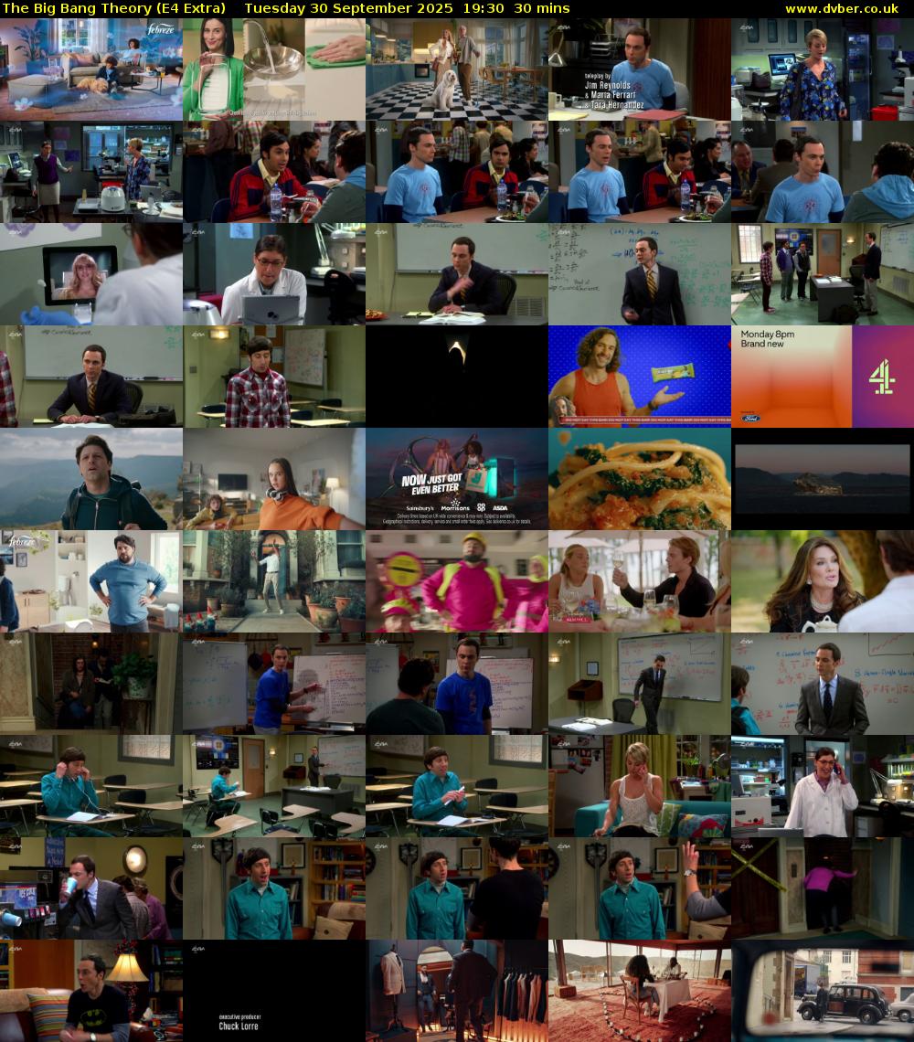 The Big Bang Theory (E4 Extra) Tuesday 30 September 2025 19:30 - 20:00