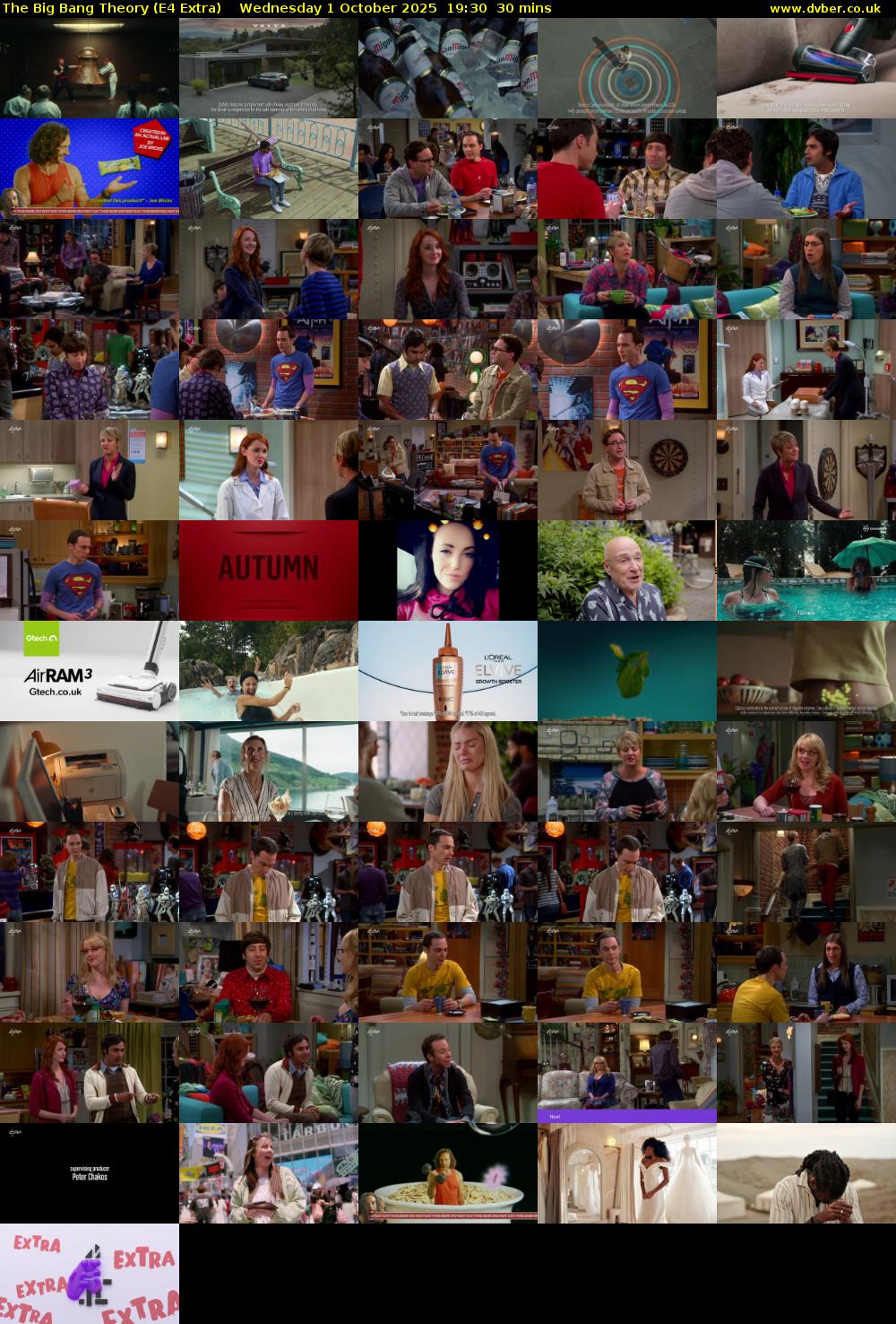 The Big Bang Theory (E4 Extra) Wednesday 1 October 2025 19:30 - 20:00