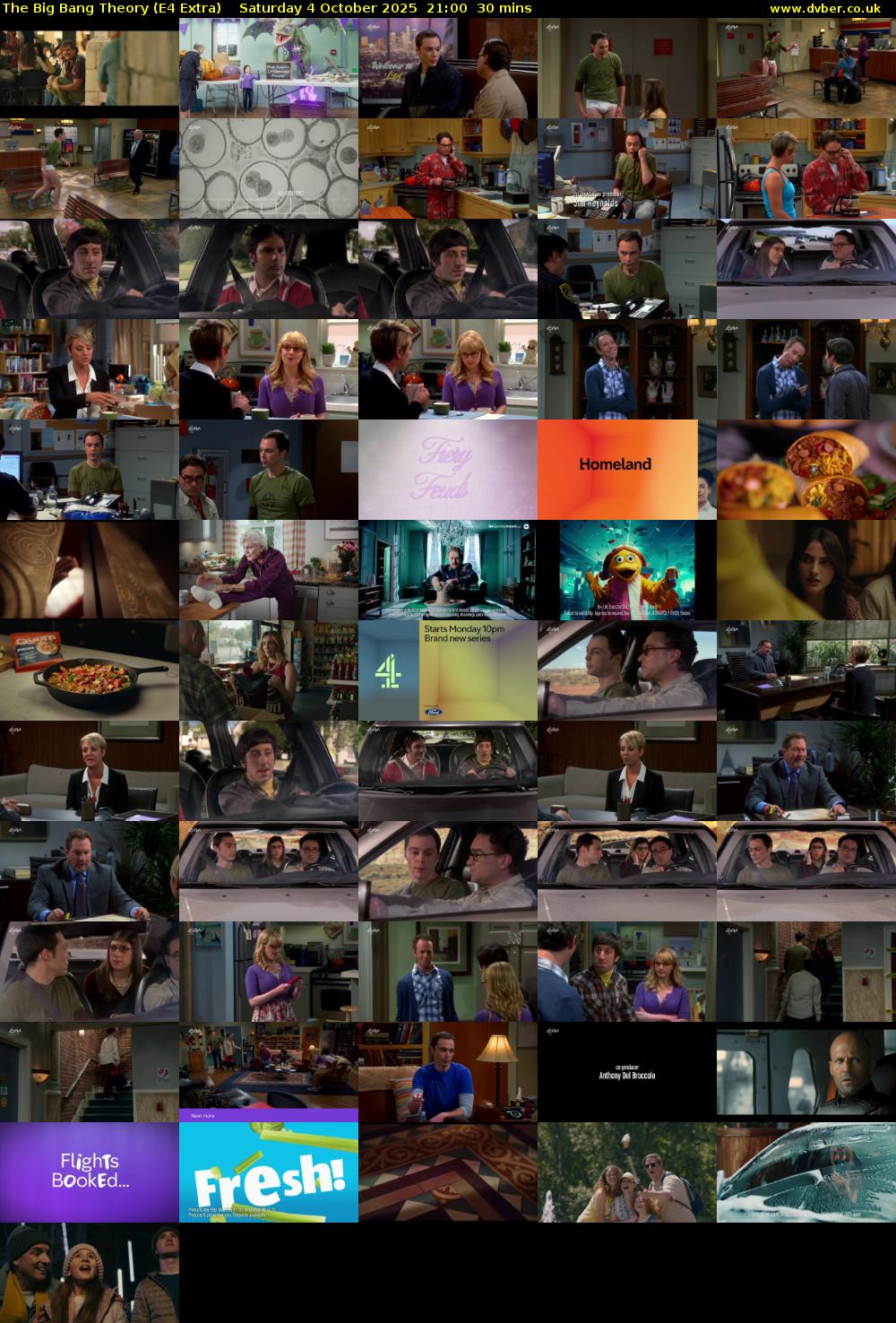 The Big Bang Theory (E4 Extra) Saturday 4 October 2025 21:00 - 21:30