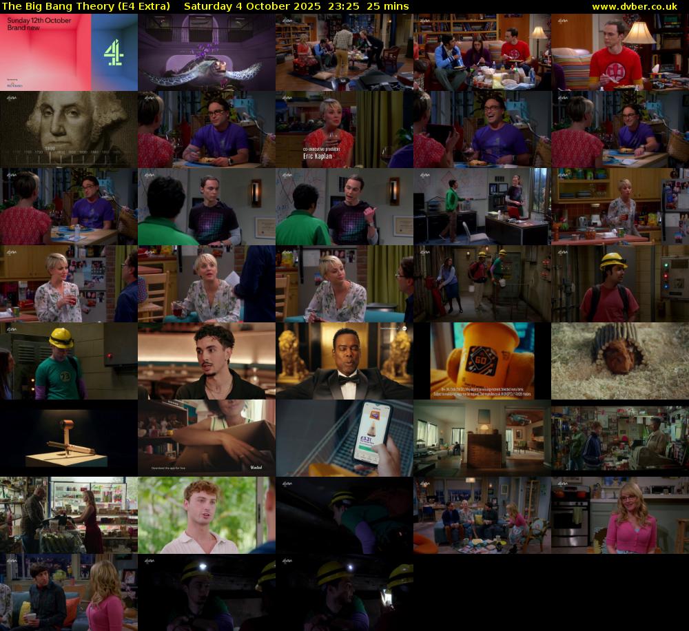 The Big Bang Theory (E4 Extra) Saturday 4 October 2025 23:25 - 23:50