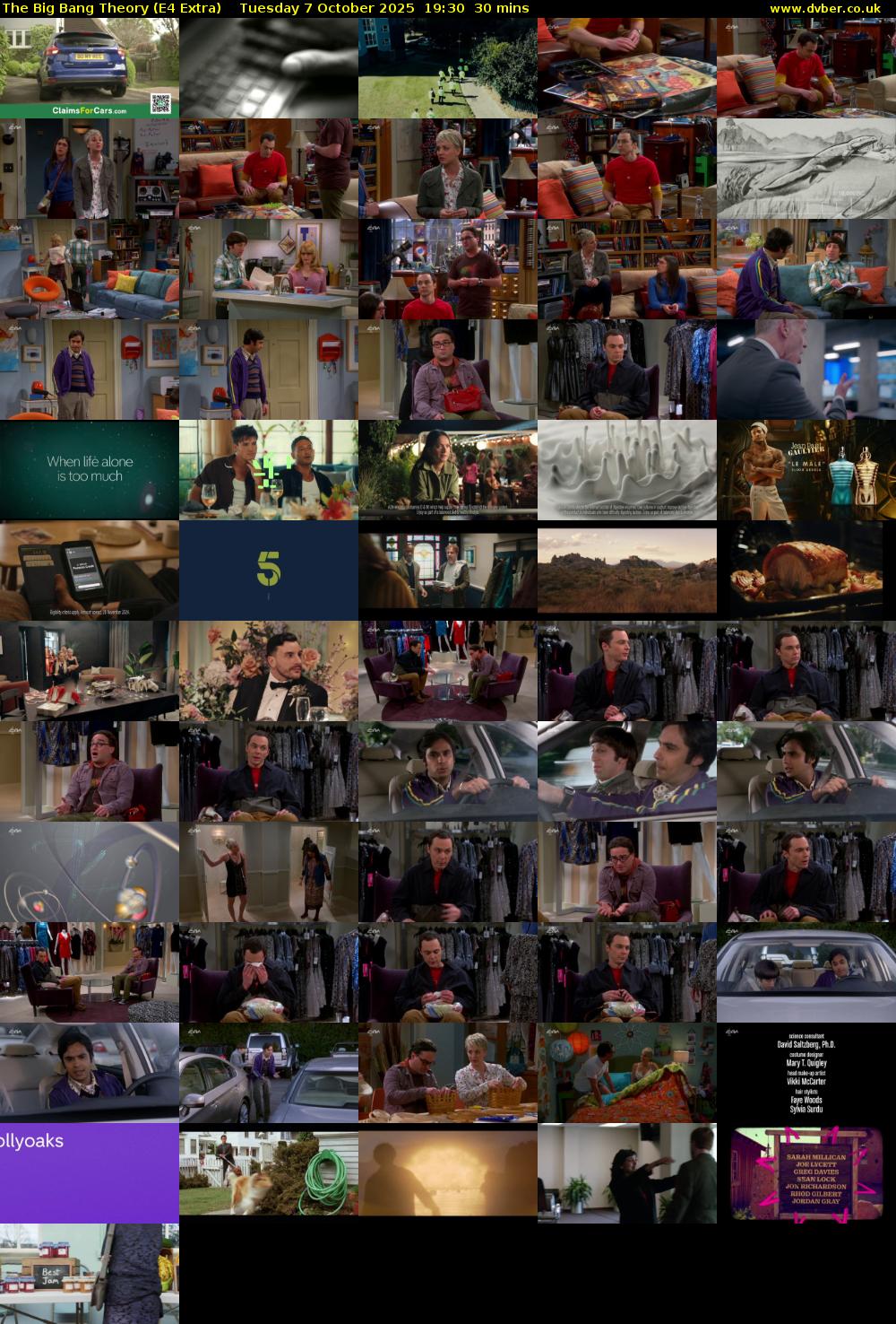 The Big Bang Theory (E4 Extra) Tuesday 7 October 2025 19:30 - 20:00