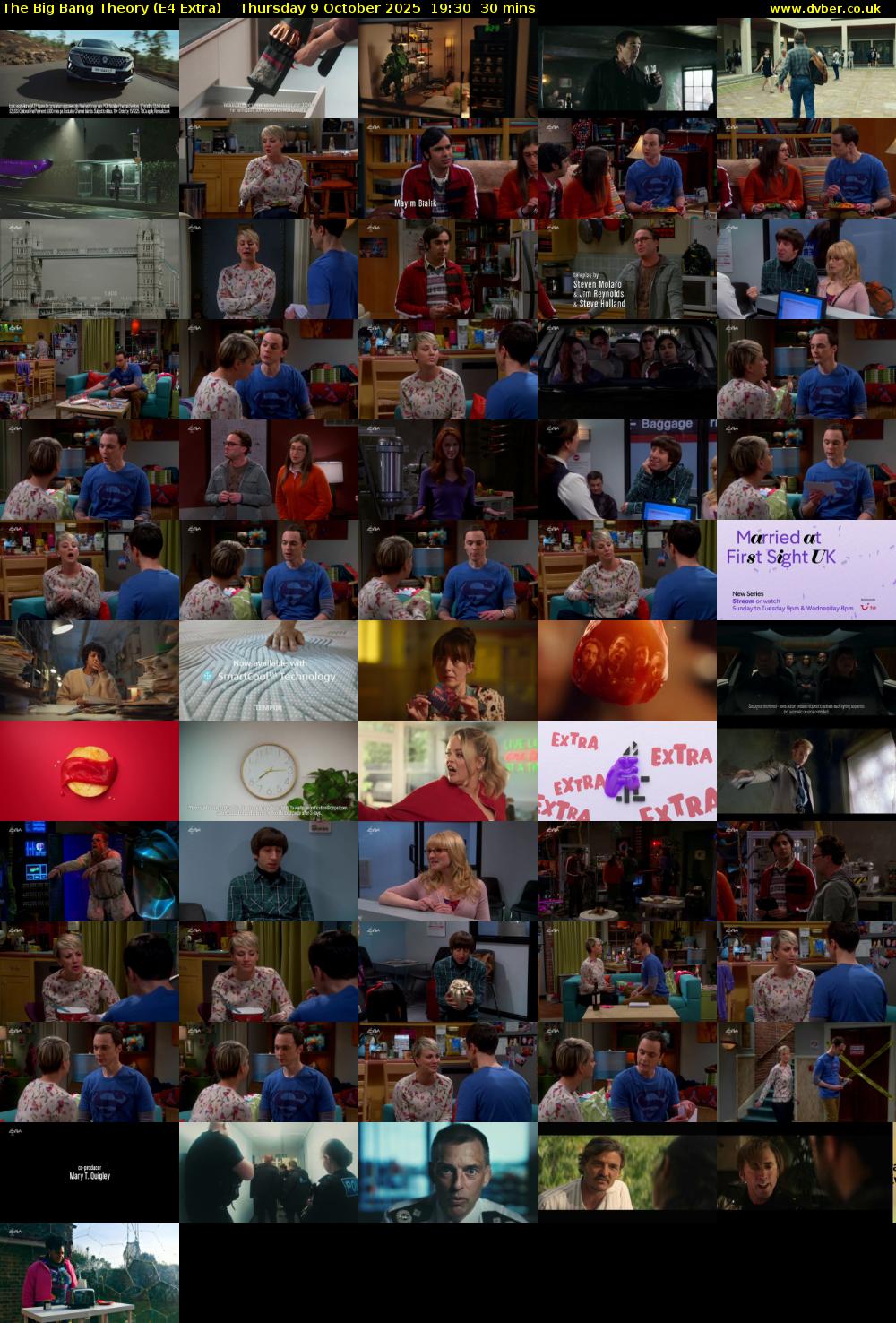 The Big Bang Theory (E4 Extra) Thursday 9 October 2025 19:30 - 20:00