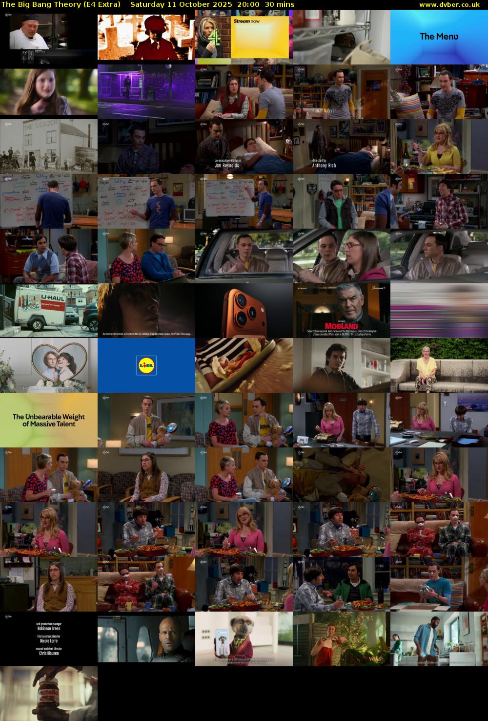 The Big Bang Theory (E4 Extra) Saturday 11 October 2025 20:00 - 20:30