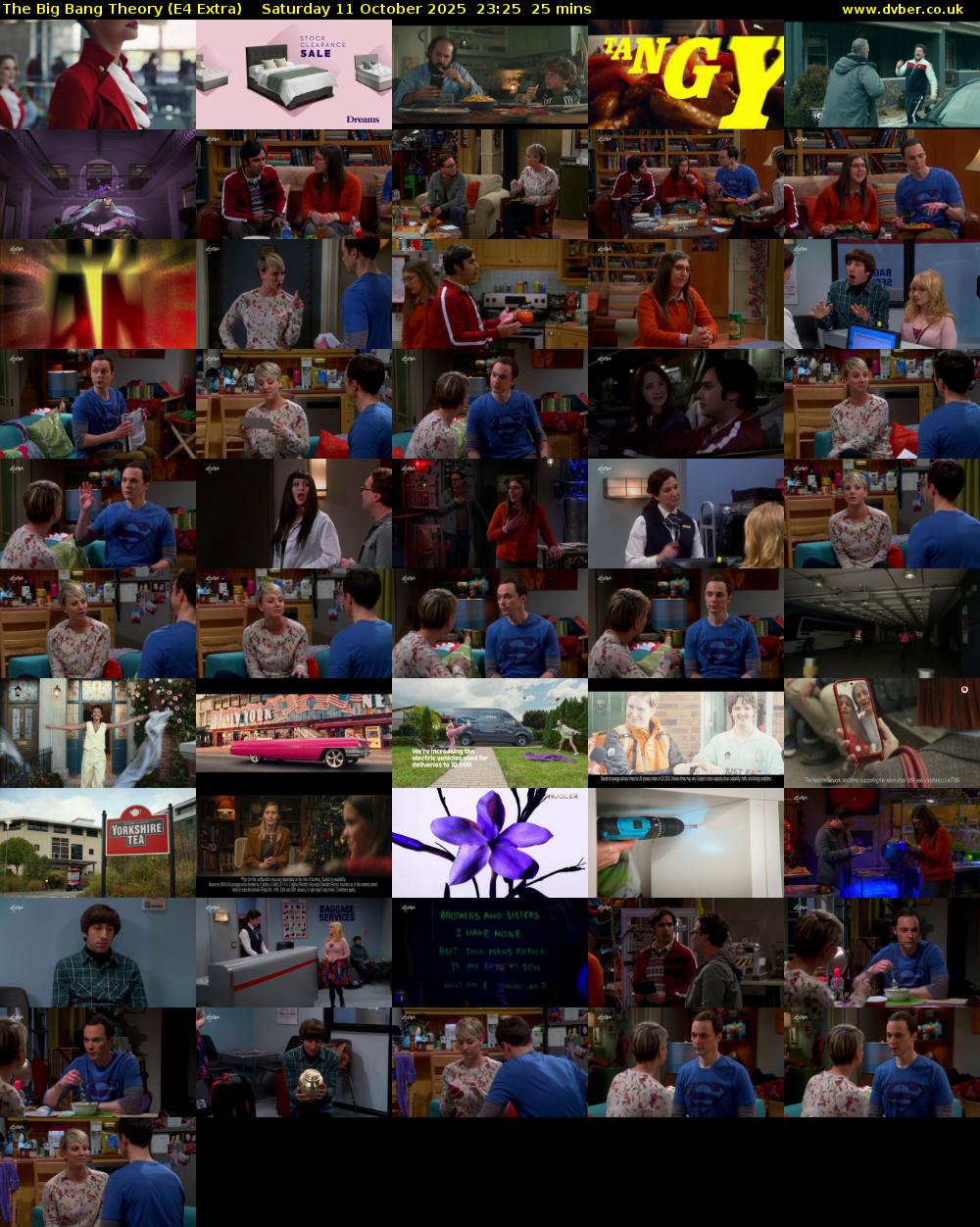 The Big Bang Theory (E4 Extra) Saturday 11 October 2025 23:25 - 23:50