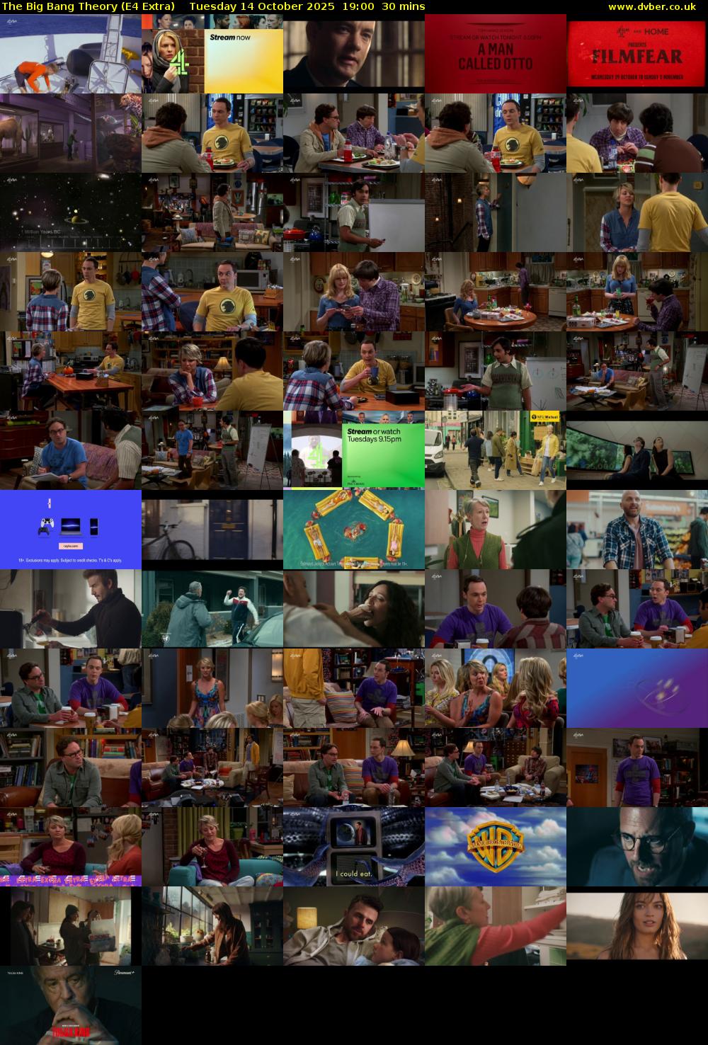 The Big Bang Theory (E4 Extra) Tuesday 14 October 2025 19:00 - 19:30