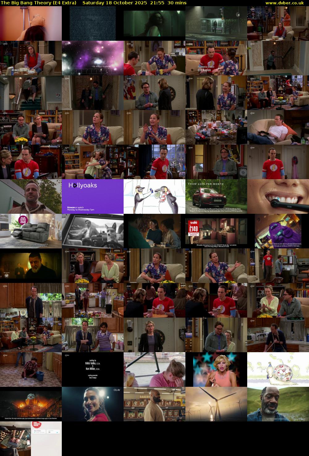 The Big Bang Theory (E4 Extra) Saturday 18 October 2025 21:55 - 22:25