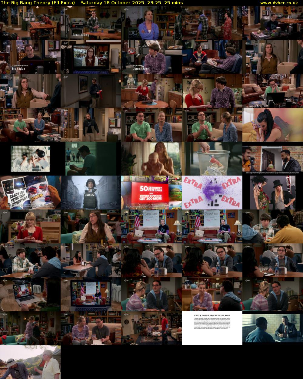 The Big Bang Theory (E4 Extra) Saturday 18 October 2025 23:25 - 23:50