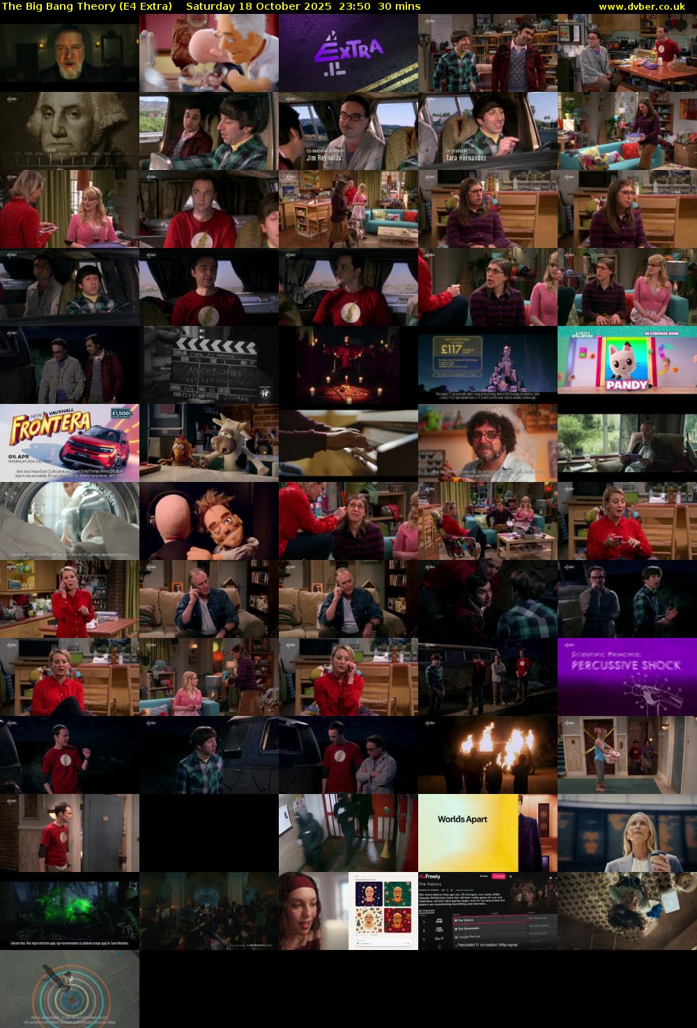 The Big Bang Theory (E4 Extra) Saturday 18 October 2025 23:50 - 00:20