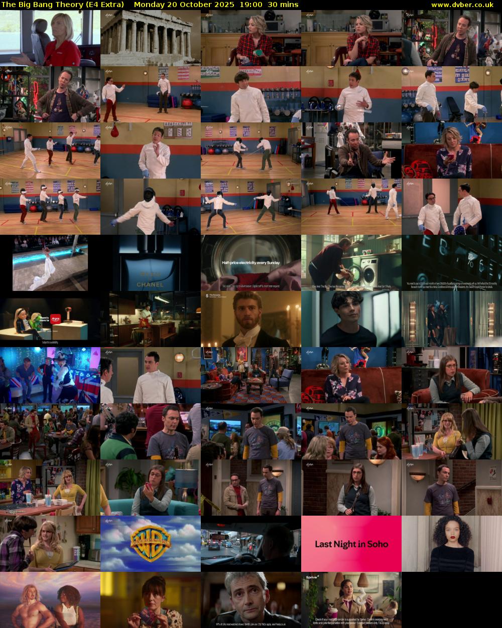 The Big Bang Theory (E4 Extra) Monday 20 October 2025 19:00 - 19:30