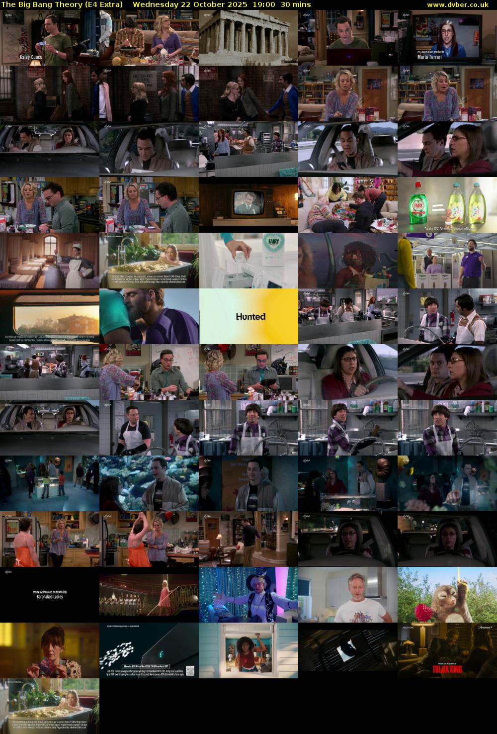 The Big Bang Theory (E4 Extra) Wednesday 22 October 2025 19:00 - 19:30