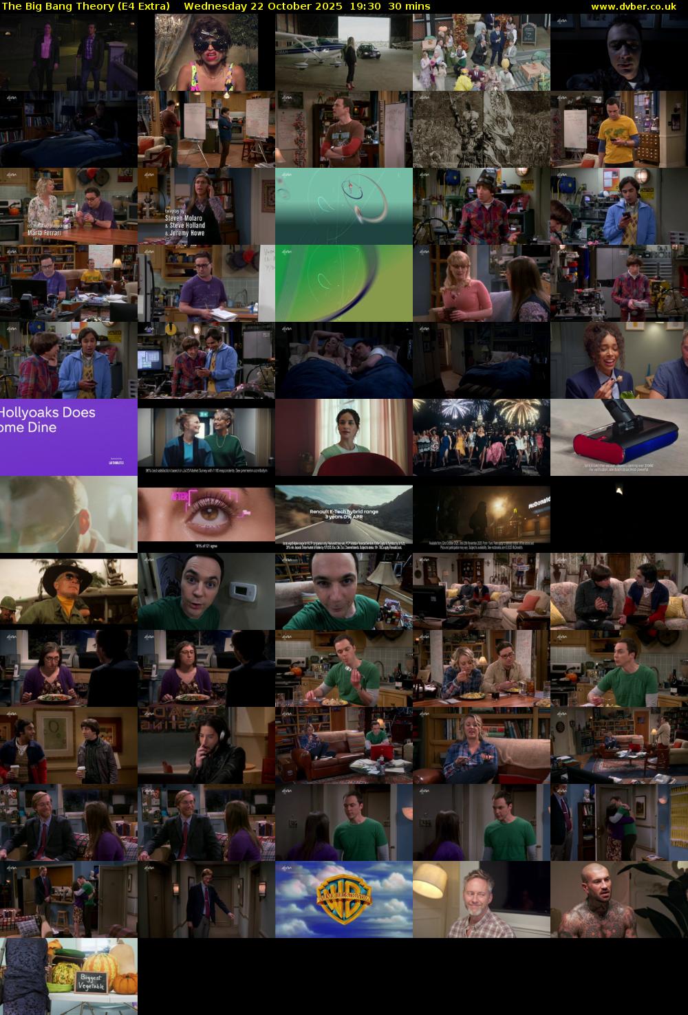The Big Bang Theory (E4 Extra) Wednesday 22 October 2025 19:30 - 20:00
