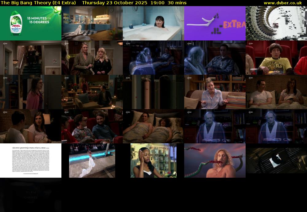 The Big Bang Theory (E4 Extra) Thursday 23 October 2025 19:00 - 19:30
