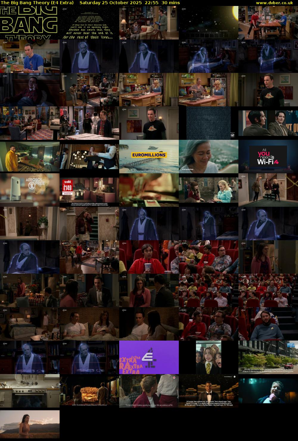 The Big Bang Theory (E4 Extra) Saturday 25 October 2025 22:55 - 23:25