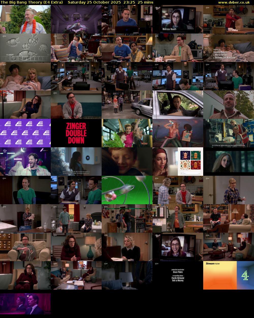 The Big Bang Theory (E4 Extra) Saturday 25 October 2025 23:25 - 23:50