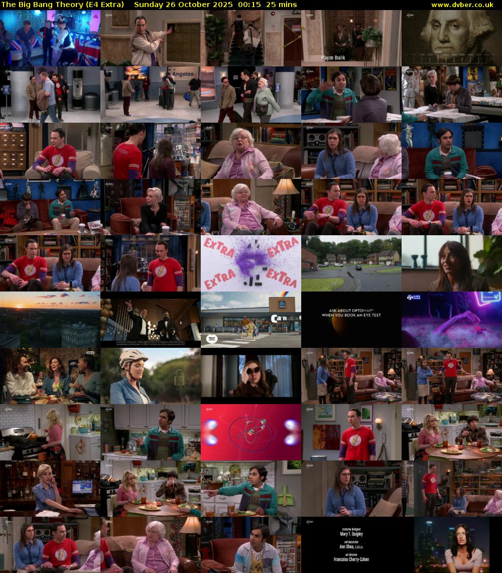 The Big Bang Theory (E4 Extra) Sunday 26 October 2025 00:15 - 00:40