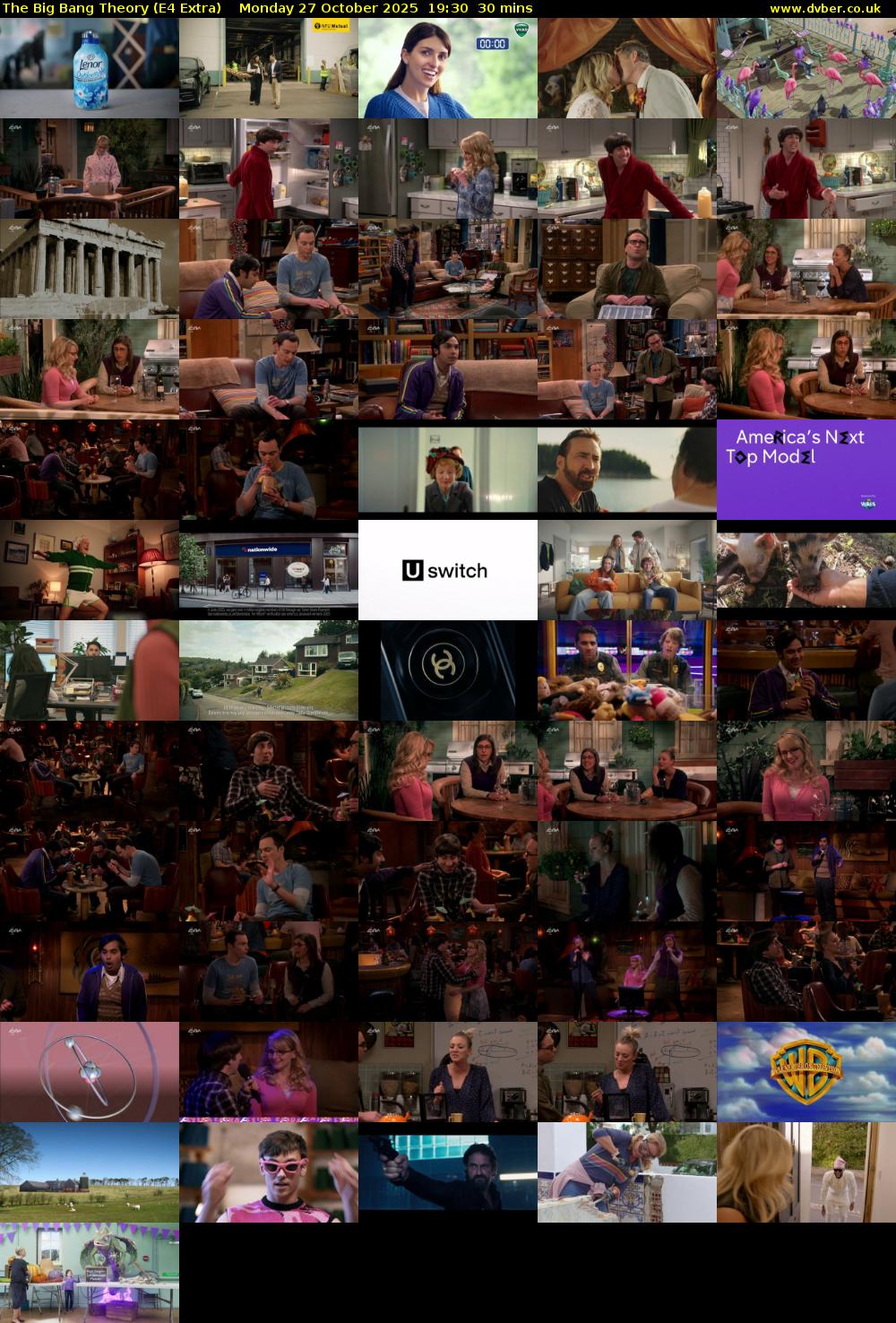 The Big Bang Theory (E4 Extra) Monday 27 October 2025 19:30 - 20:00